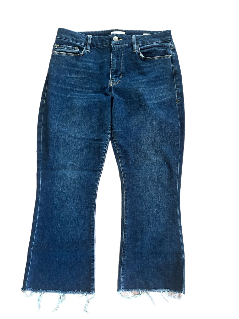 FRAME Dark Blue Women's Raw-Hem Jeans Size 30